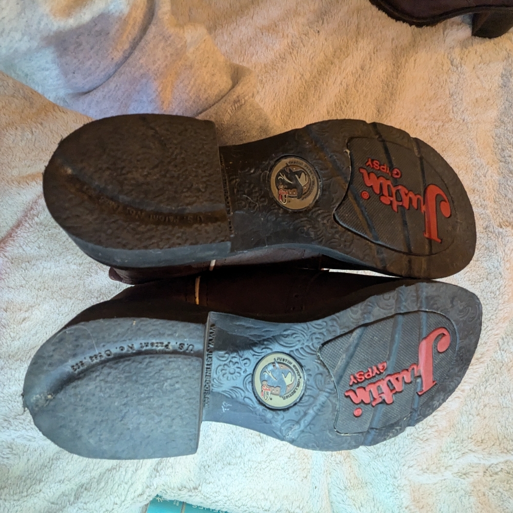 Justin Boots 7.5 leather upper - Picture 2 of 7